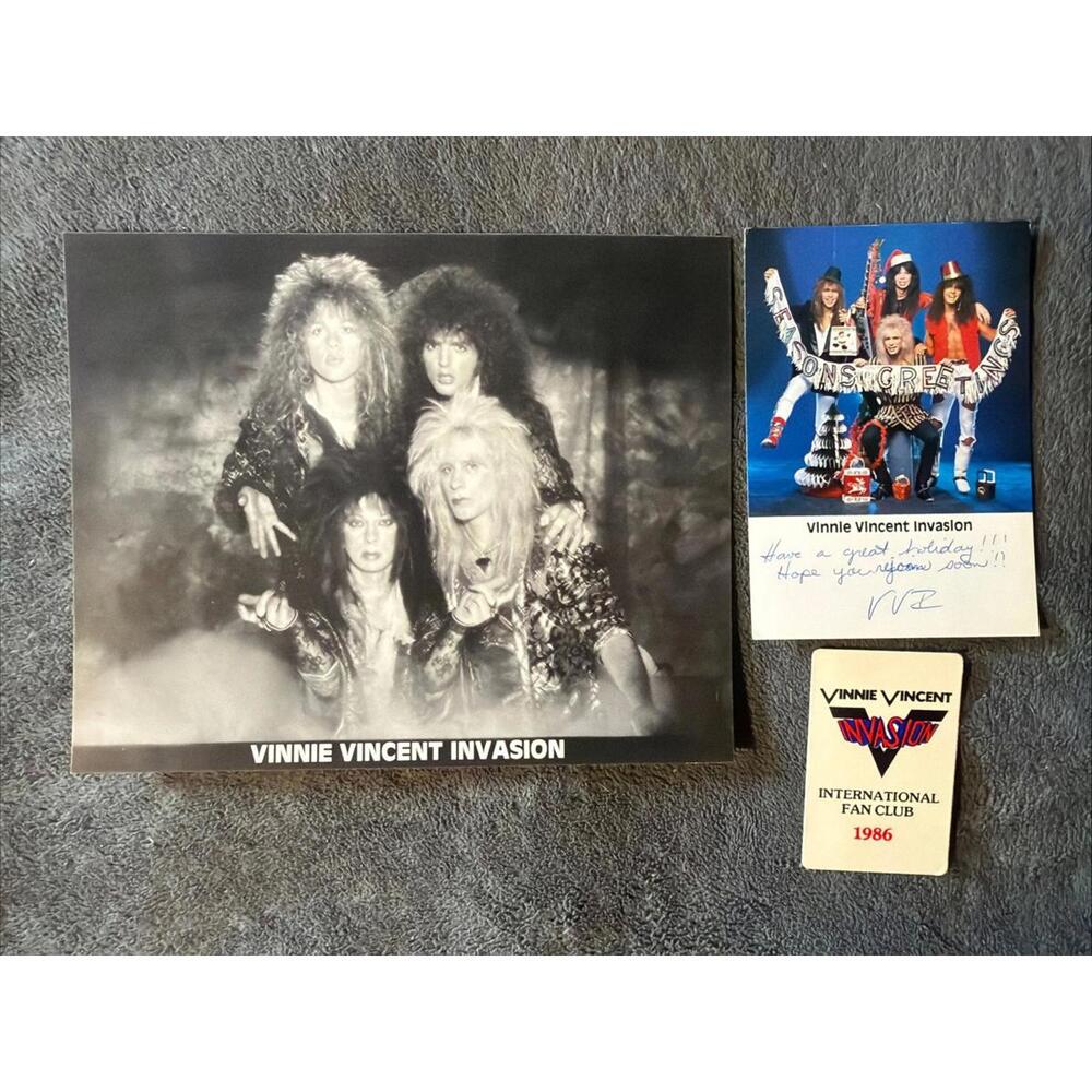 1980’s Vinnie Vincent Rock N Roll Memorabilia Fan Club Card Postcard Photo